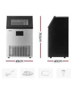 Devanti Commercial Machine Ice Maker 60kg in Silver