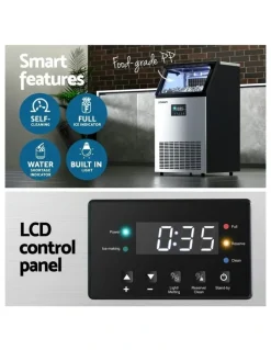 Devanti Commercial Machine Ice Maker 60kg in Silver
