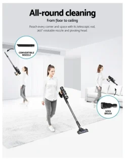 Devanti Cordless Handheld Vacuum Cleaner 350W in Grey