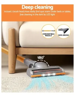 Devanti Cordless Self-Standing Stick Vacuum Cleaner 300W in Golden