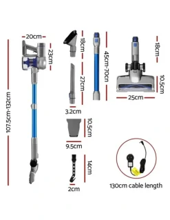 Devanti Cordless Self-Standing Stick Vacuum Cleaner 300W in Blue