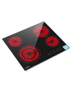 Devanti Devanti Ceramic Cooktop 5 Cooking Zone 4 Electric Hobs Touch Control 7600W Black