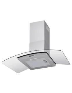 Devanti Devanti 90cm Range Hood Curved Glass Canopy Rangehood Kitchen Exhaust Fan