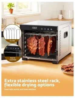 Devanti Devanti Food Dehydrator 6 Tray Fruit Dryer Jerky Maker With Stainless Steel Rack