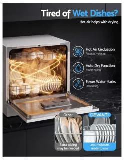 Devanti Devanti 8 Place Settings Benchtop Dishwasher White