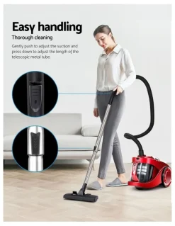 Devanti Devanti 2200W Bagless Vacuum Cleaner in Red