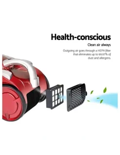 Devanti Devanti 2200W Bagless Vacuum Cleaner in Red