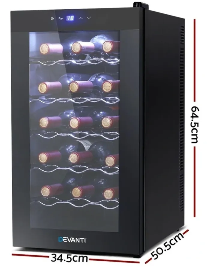 Devanti Devanti Wine Fridge Cooler 18 Bottles