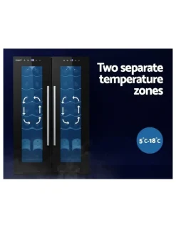 Devanti Devanti Wine Fridge Cooler Dual Zone 24 Bottles