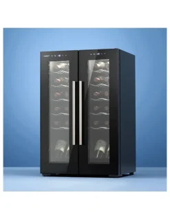 Devanti Devanti Wine Fridge Cooler Dual Zone 24 Bottles