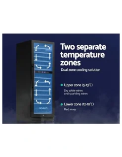 Devanti Devanti Wine Fridge Cooler Dual Zone 154 Bottles