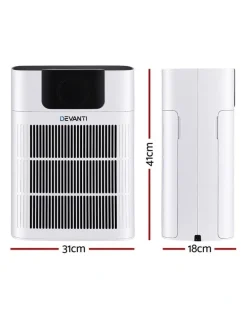 Devanti Devnati Pet Air Purifier 3 Stage HEPA Filter Cleaner PM25 Display Cat Dog Hair White