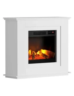 Devanti Electric Fireplace Fire Heater 2000W in White