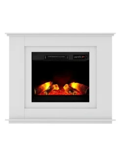 Devanti Electric Fireplace Fire Heater 2000W in White