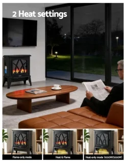 Devanti Electric Fireplace Heater Stove 2000W