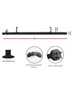 Devanti Electric 3200W Infrared Radiant Strip Heater Black RHP-E76RC-3200-BK