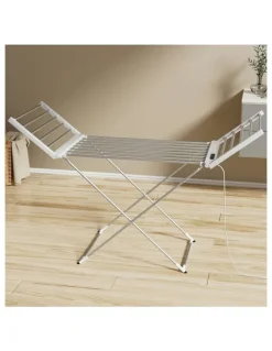 Devanti Foldable Electric Heated Towel Rail Rack With 24H Timer