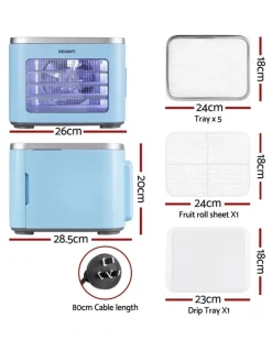 Devanti Food Dehydrator Mini Fruit Dryer Set Of 5 Trays in Multi