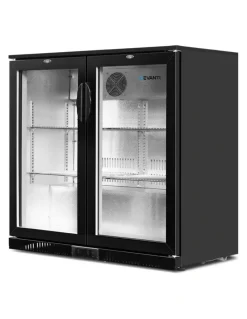Devanti 2 Glass Door Bar Fridge Black BF-E-198L-BK