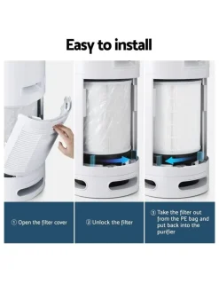 Devanti Hepa Replacement Filter 4 Layers Air Purifier in White