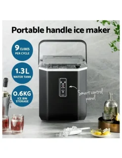 Devanti Holder Ice Maker Machine With Scoop 12kg in Black