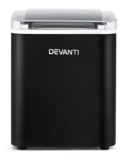 Devanti Ice Maker Machine Portable 12kg Countertop with Self Cleaning 1.2L in Black