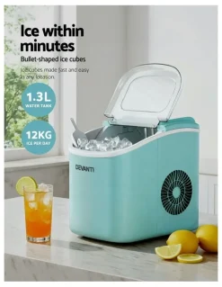 Devanti Ice Maker Machine With Self Cleaning 12kg in Green