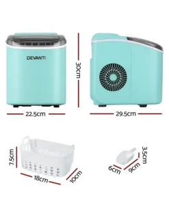 Devanti Ice Maker Machine With Self Cleaning 12kg in Green