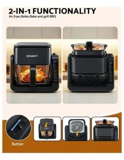 Devanti 2-IN-1 Air Fryer 5.5L in Black