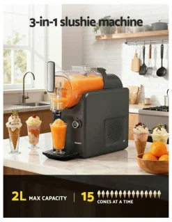 Devanti 5in1 Slushie Machine Ice Cream Maker 2L in Grey