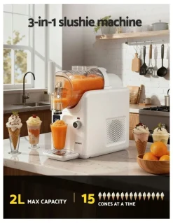 Devanti 5in1 Slushie Machine Ice Cream Maker 2L in White