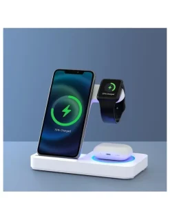 Devanti 4-in-1 Wireless Charger Dock on White