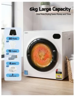 Devanti 6kg Tumble Dryer 54x60x67.5cm in White