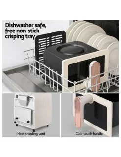 Devanti Knob Control Air Fryer 1700W 6L in Cream