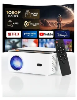 Devanti 4K 1080P Android 5G Wifi Video Project in White