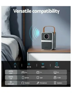 Devanti 4K Wi-Fi Portable Mini Video Projector 1080P