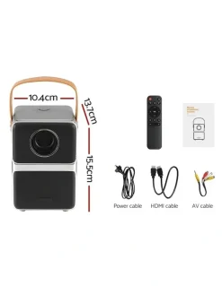 Devanti 4K Wi-Fi Portable Mini Video Projector 1080P