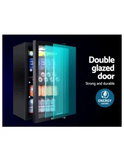 Devanti 98L Bar Fridge Glass Door