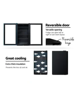 Devanti 98L Bar Fridge Glass Door