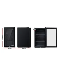 Devanti 98L Bar Fridge Glass Door