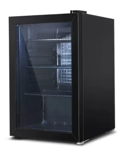 Devanti 70L Bar Fridge with Glass Door in Light Black