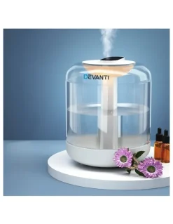 Devanti LED Air Humidifier Ultrasonic Purifier Aroma Diffuser 1L in White