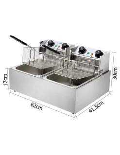 Devanti 20L Electric Commercial Deep Fryer Double Baskets 4400W