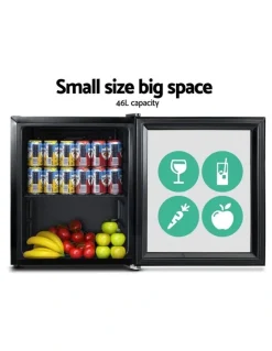 Devanti 46L Glass Door Bar Fridge