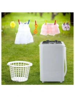 Devanti Mini Portable Washing Machine 4.6kg in White/Black