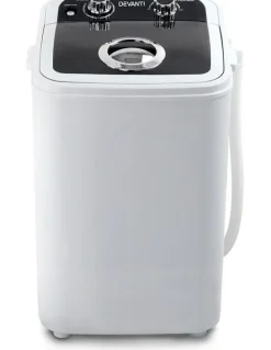 Devanti Mini Portable Washing Machine 4.6kg in White/Black