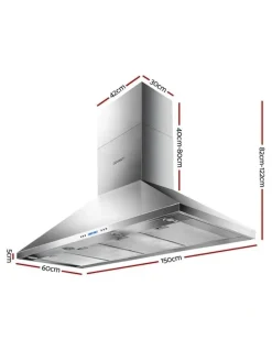 Devanti 15mm Commercial BBQ Rangehood in Silver