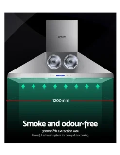 Devanti 1200MM Commercial Range Hood in Silver