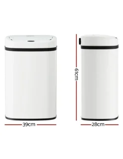 Devanti Motion Sensor 50L Rubbish Bin in White