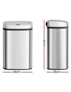 Devanti Motion Sensor 50L Rubbish Bin in Silver